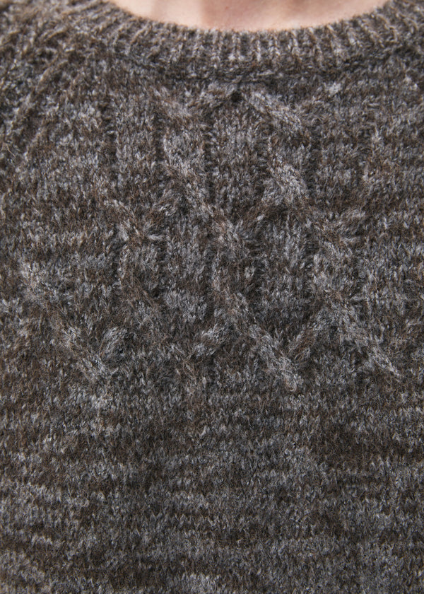 Pull taupe et gris - Menara - TAUPE/GRIS CHINE#couleur_TAUPE/GRIS CHINE