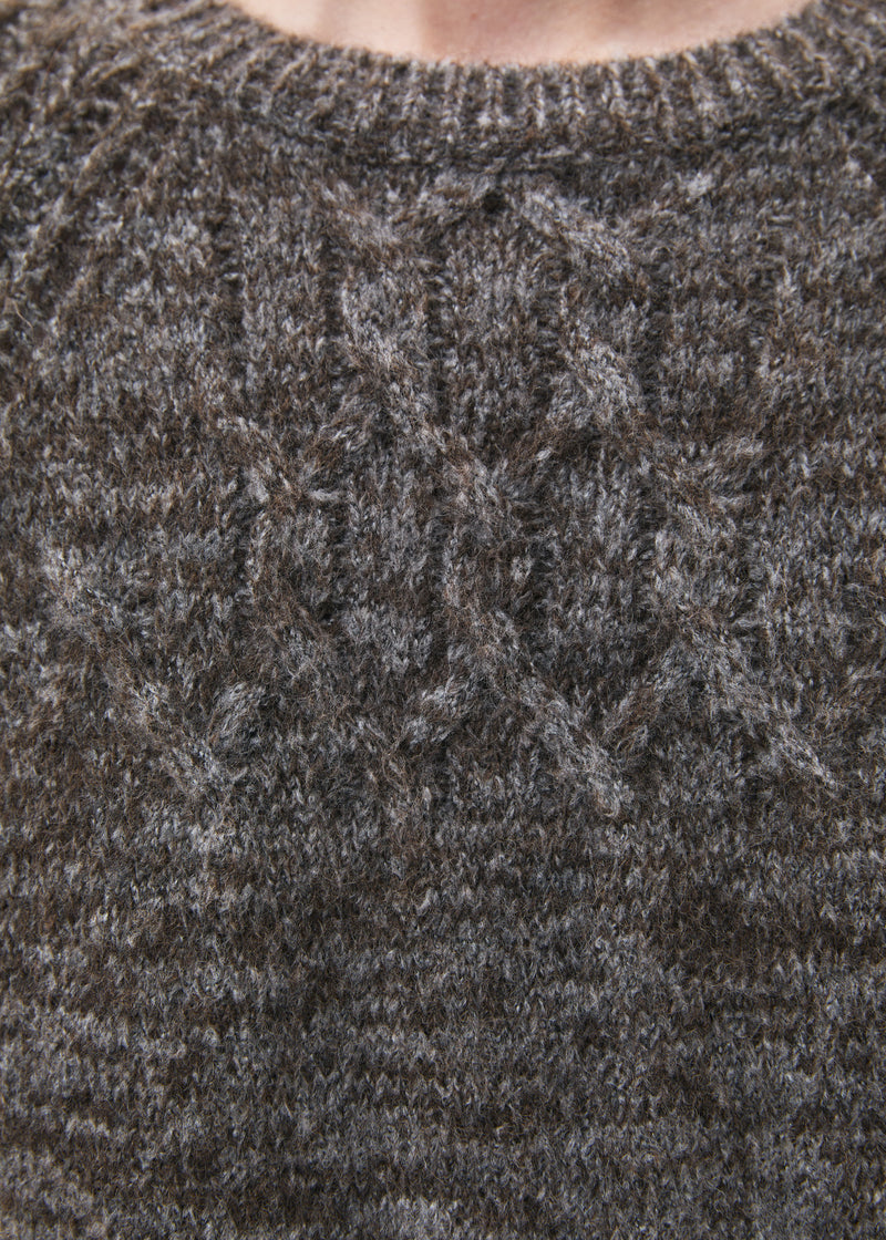 Pull taupe et gris - Menara - TAUPE/GRIS CHINE#couleur_TAUPE/GRIS CHINE