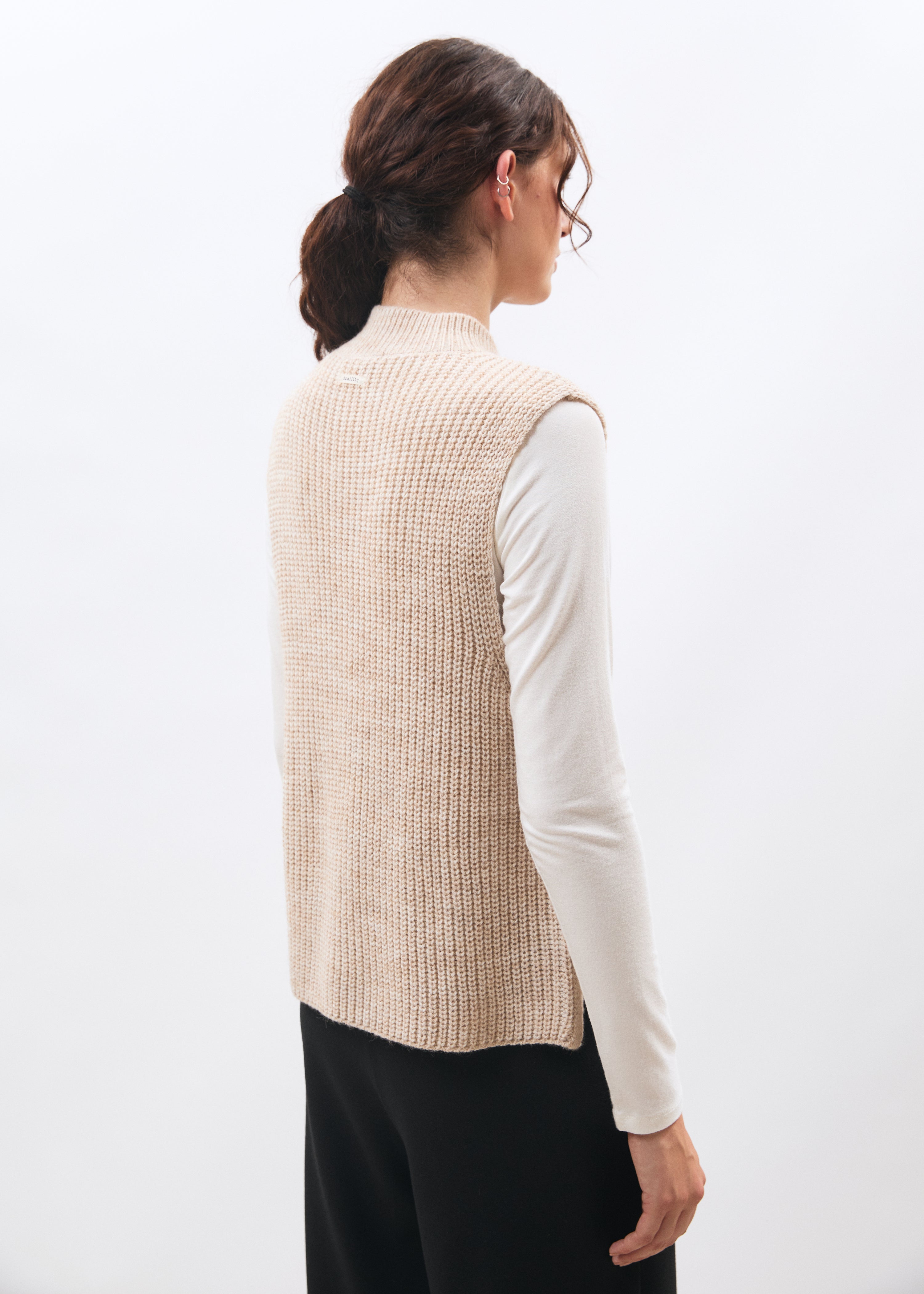 Pull écru sans manches - OFF WHITE#couleur_OFF WHITE