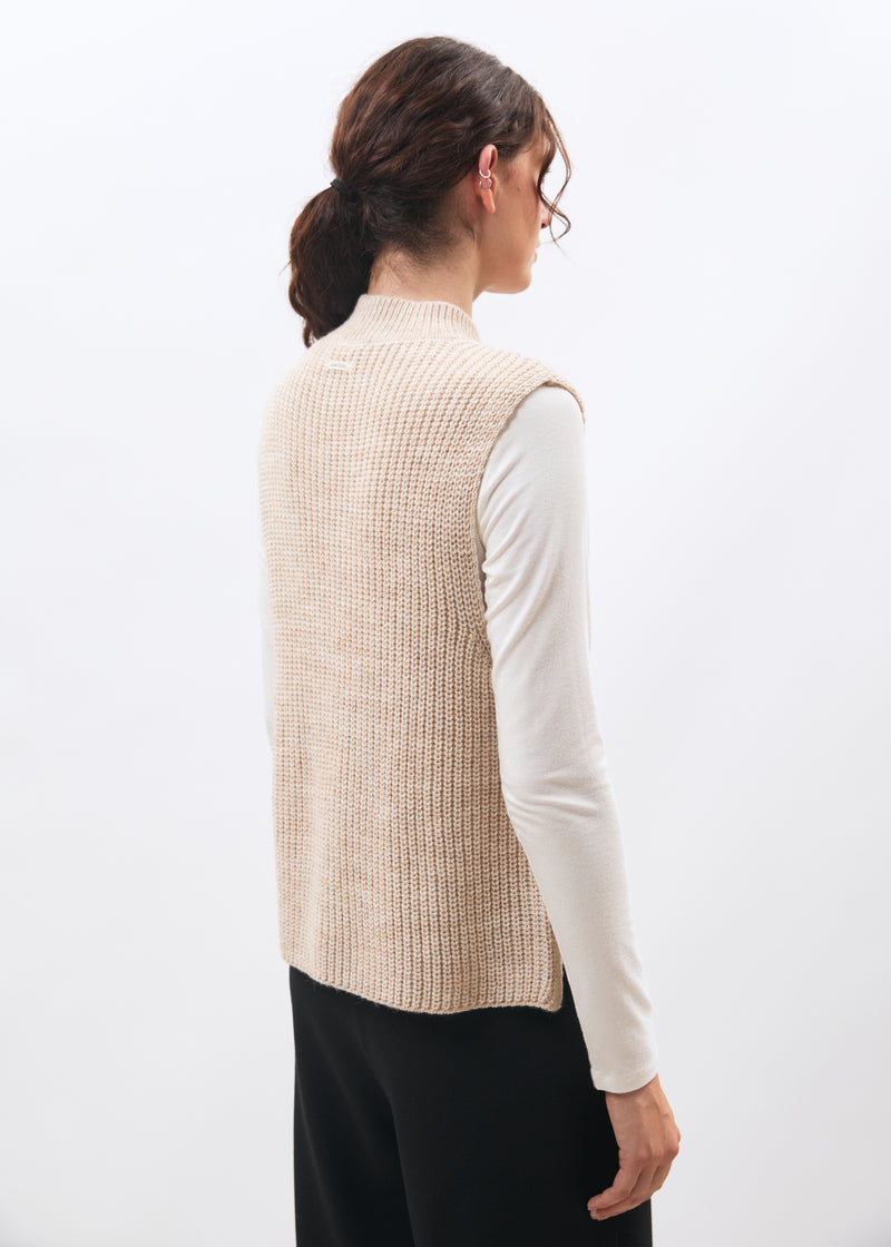 Pull écru sans manches - OFF WHITE#couleur_OFF WHITE