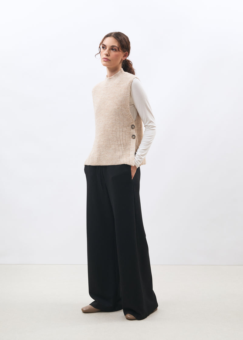 Pull écru sans manches - OFF WHITE#couleur_OFF WHITE