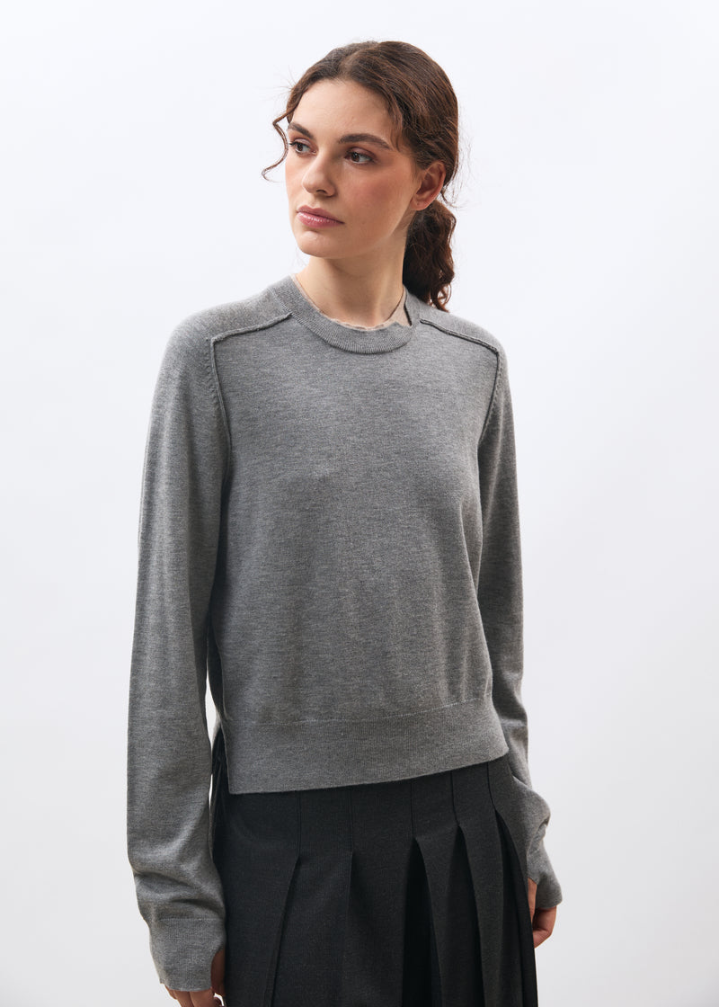 Pull gris - Mora - GRIS CHINE#couleur_GRIS CHINE