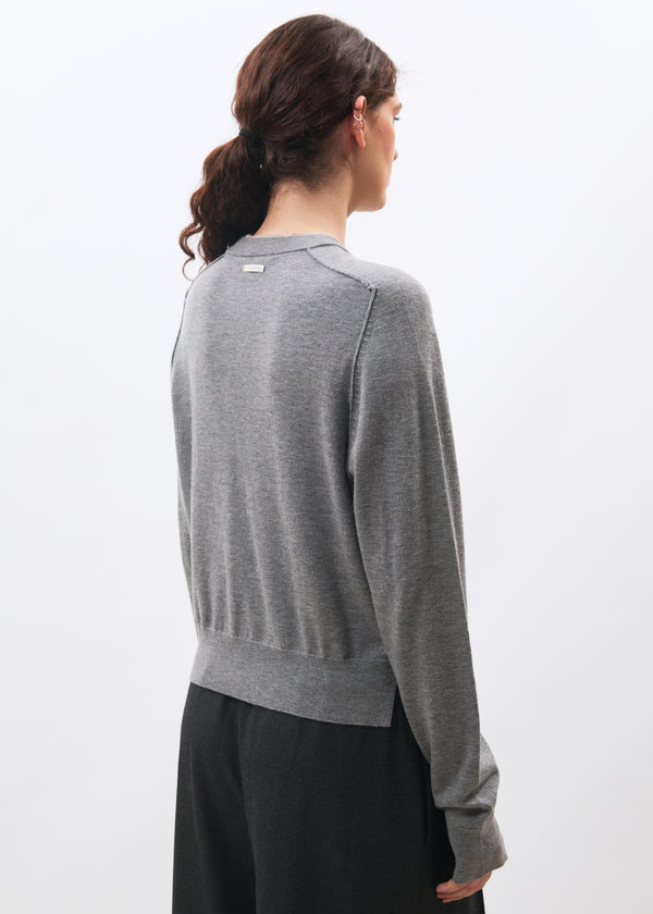Pull gris - Mora - GRIS CHINE#couleur_GRIS CHINE