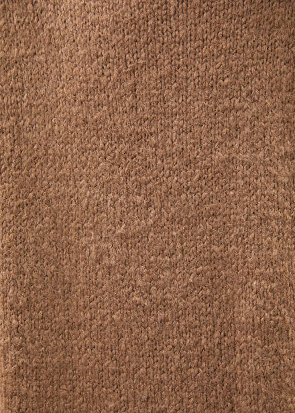 Pull terracotta en maille bouclette col rond - SIENNE#couleur_SIENNE