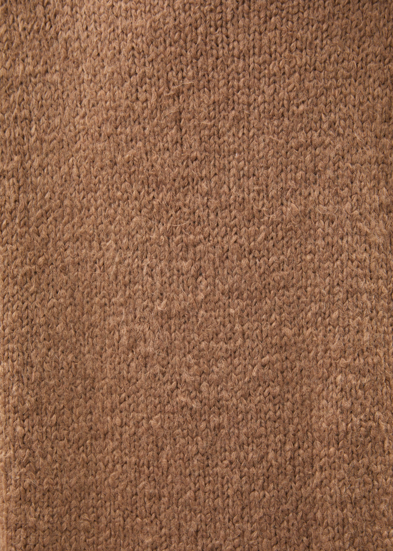 Pull terracotta en maille bouclette col rond - SIENNE#couleur_SIENNE
