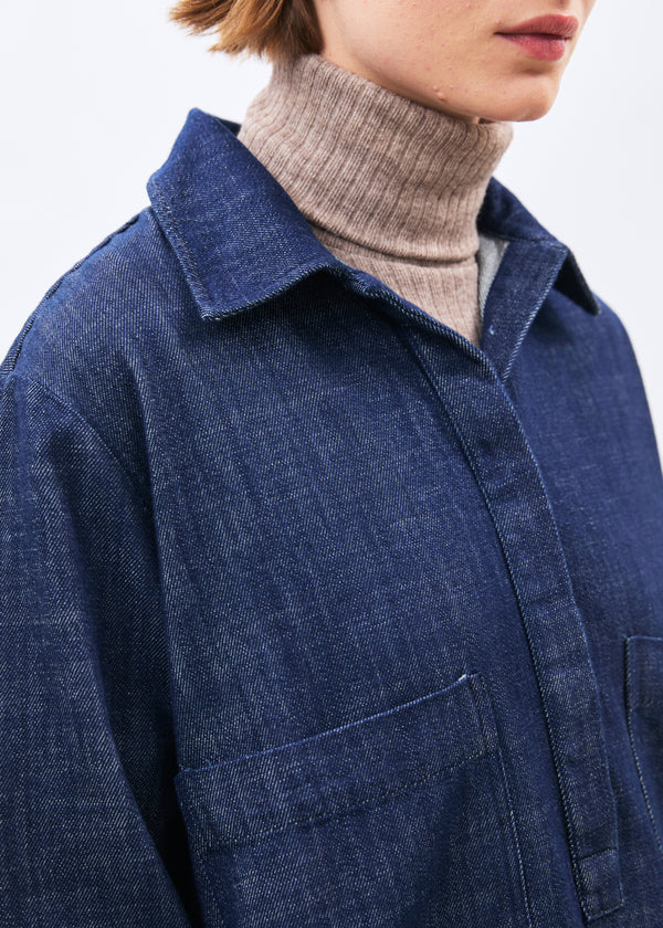 Robe bleue - Mero - BLEU DENIM#couleur_BLEU DENIM