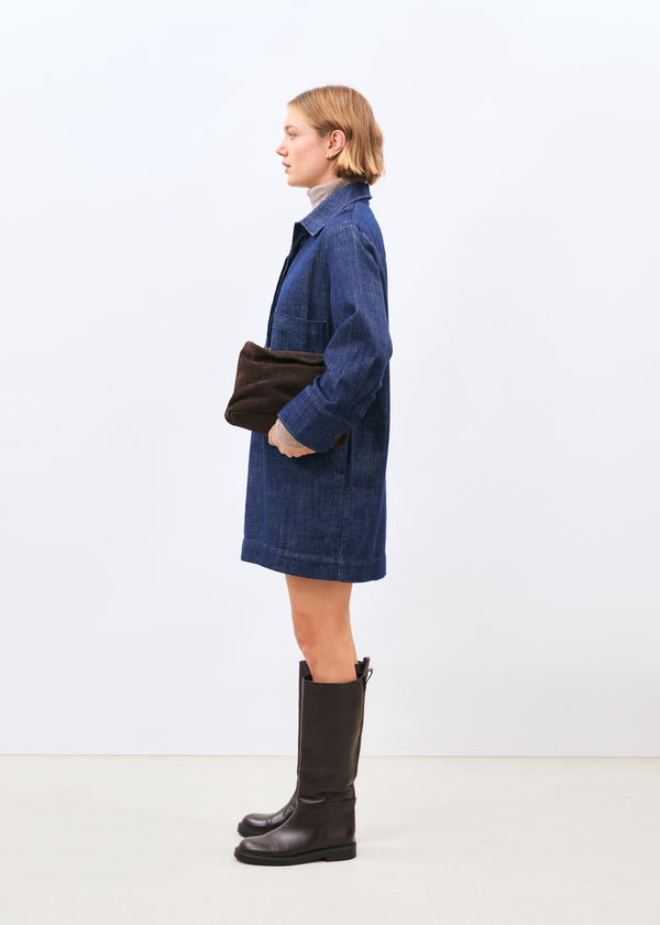 Robe bleue - Mero - BLEU DENIM#couleur_BLEU DENIM