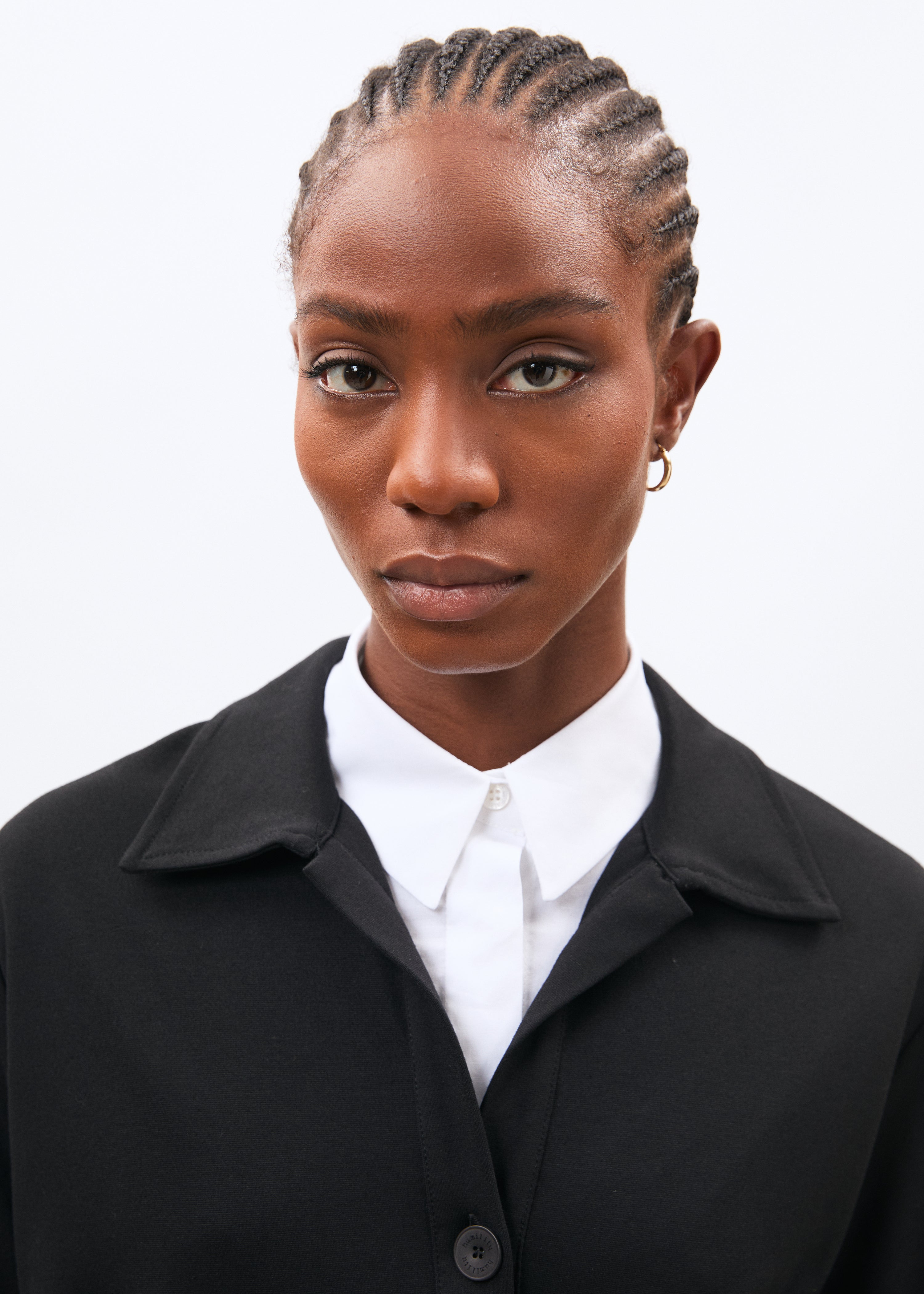 Robe courte noire manches longues en jersey milano - NOIR#couleur_NOIR