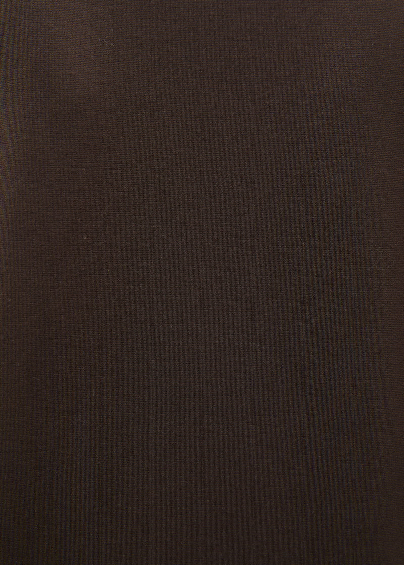 Robe courte marron manches longues en jersey milano - CHOCOLAT#couleur_CHOCOLAT