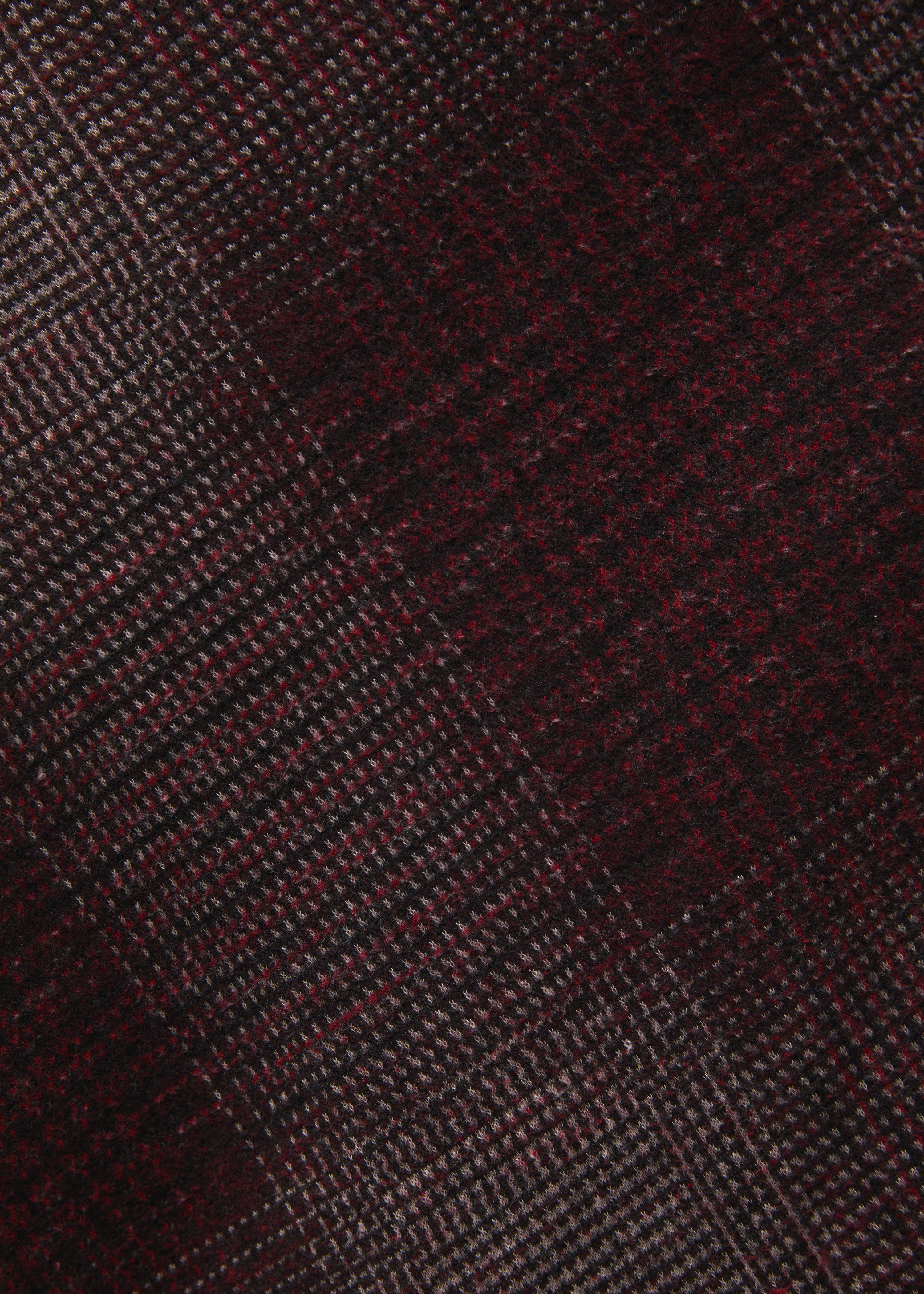 Robe midi à carreaux bordeaux manches longues en jersey - BORDEAUX#couleur_BORDEAUX