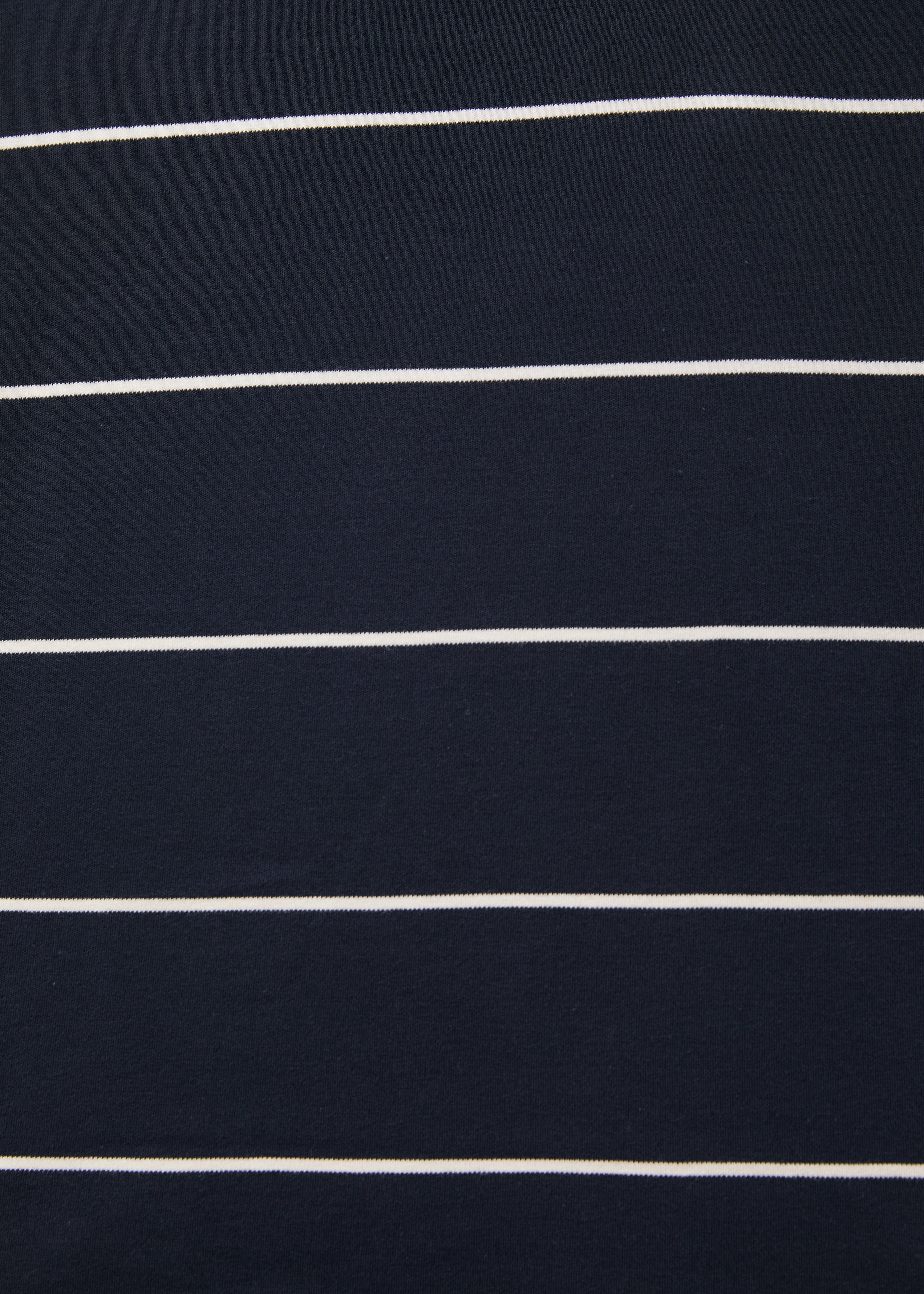 T-shirt blanc et bleu marine en jersey manches longues - BLANC/MARINE#couleur_BLANC/MARINE