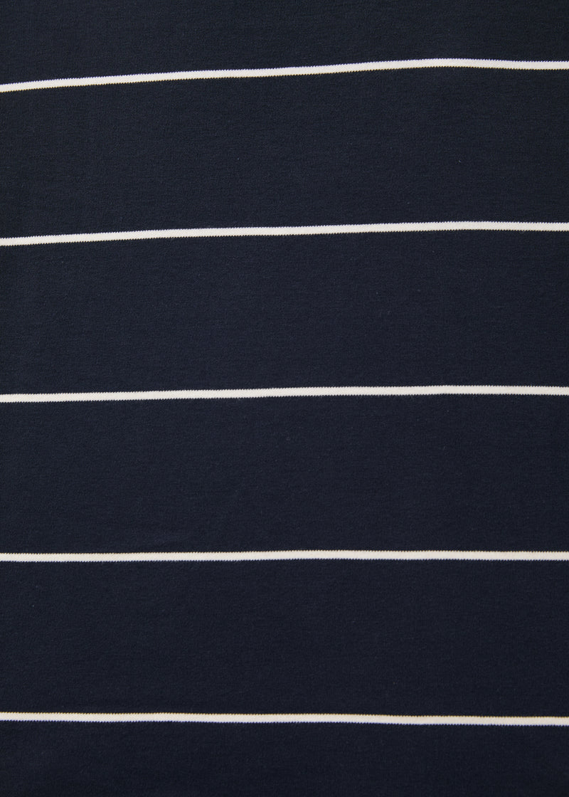 T-shirt blanc et bleu marine en jersey manches longues - BLANC/MARINE#couleur_BLANC/MARINE