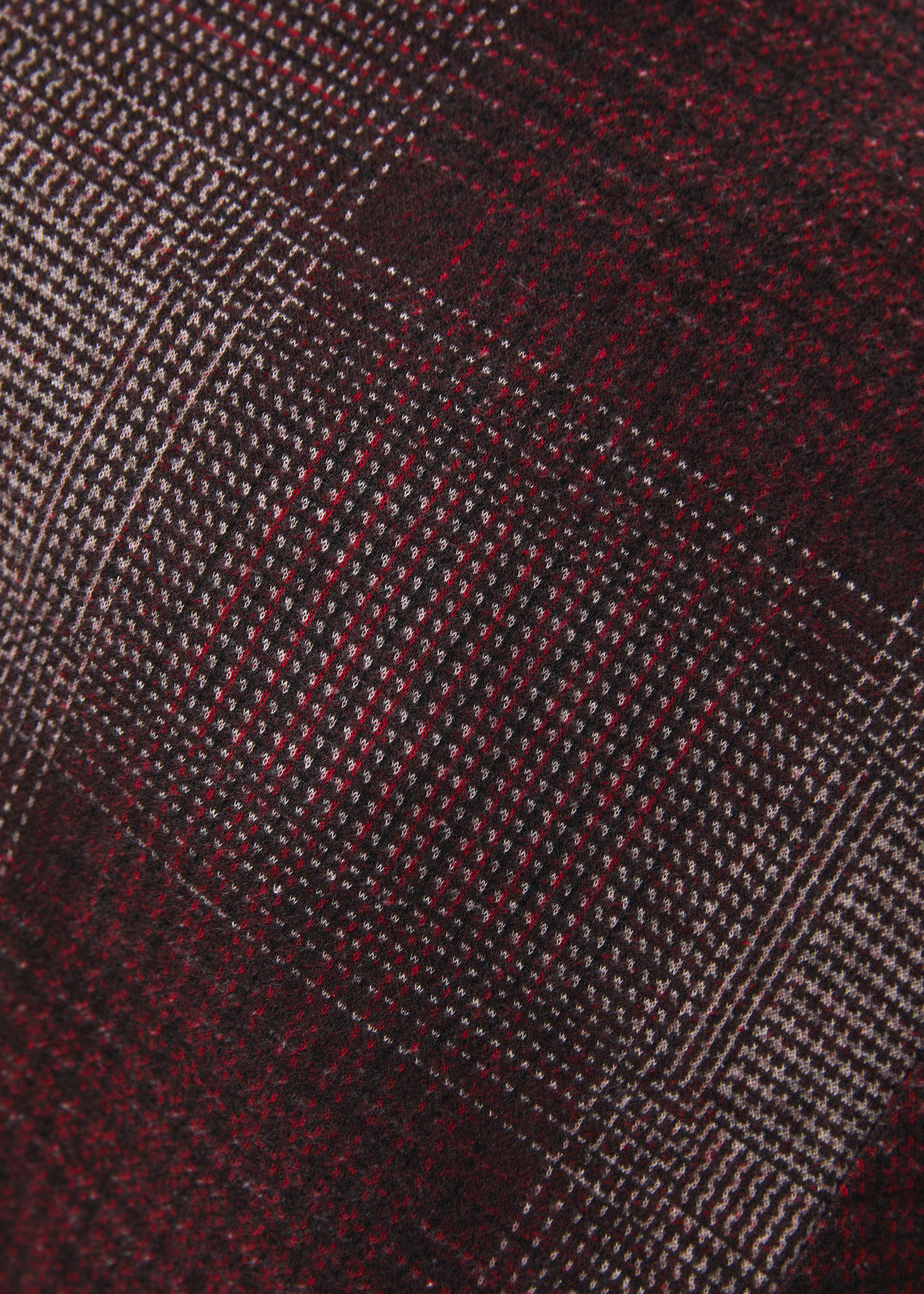 Top bordeaux ample à carreaux en jersey manches longues - BORDEAUX#couleur_BORDEAUX