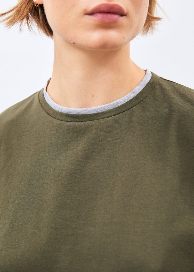 T-shirt kaki et gris - Komaro - KAKI/GRIS CLAIR#couleur_KAKI/GRIS CLAIR