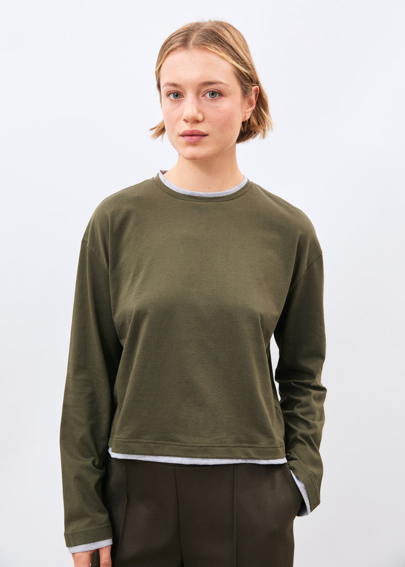 T-shirt kaki et gris - Komaro - KAKI/GRIS CLAIR#couleur_KAKI/GRIS CLAIR