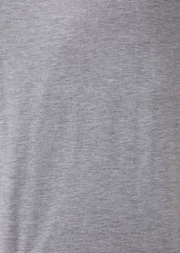 T-shirt gris et blanc en jersey manches longues col rond - GRIS CLAIR/BLANC#couleur_GRIS CLAIR/BLANC
