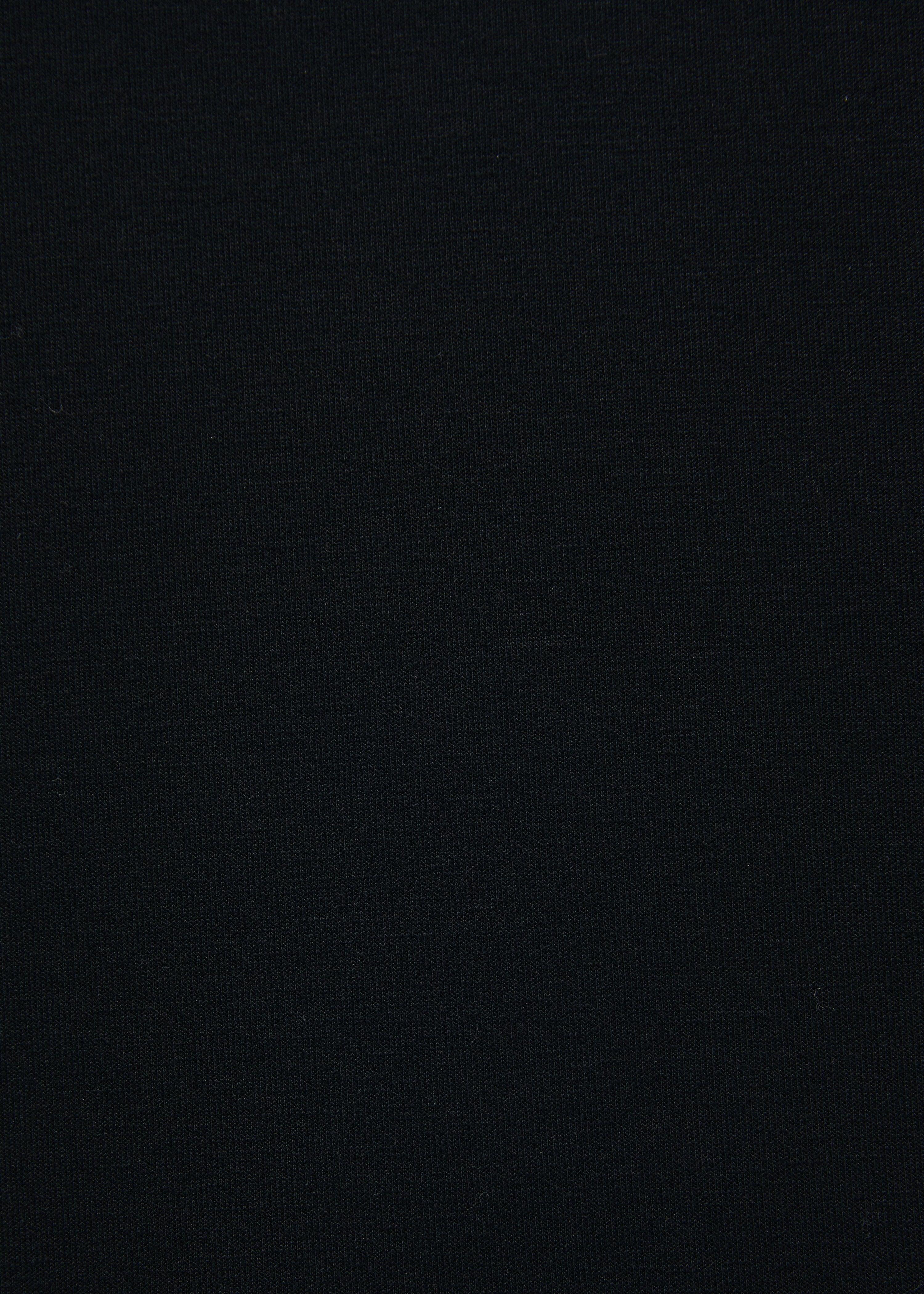 T-shirt noir asymétrique manches longues col rond - NOIR#couleur_NOIR