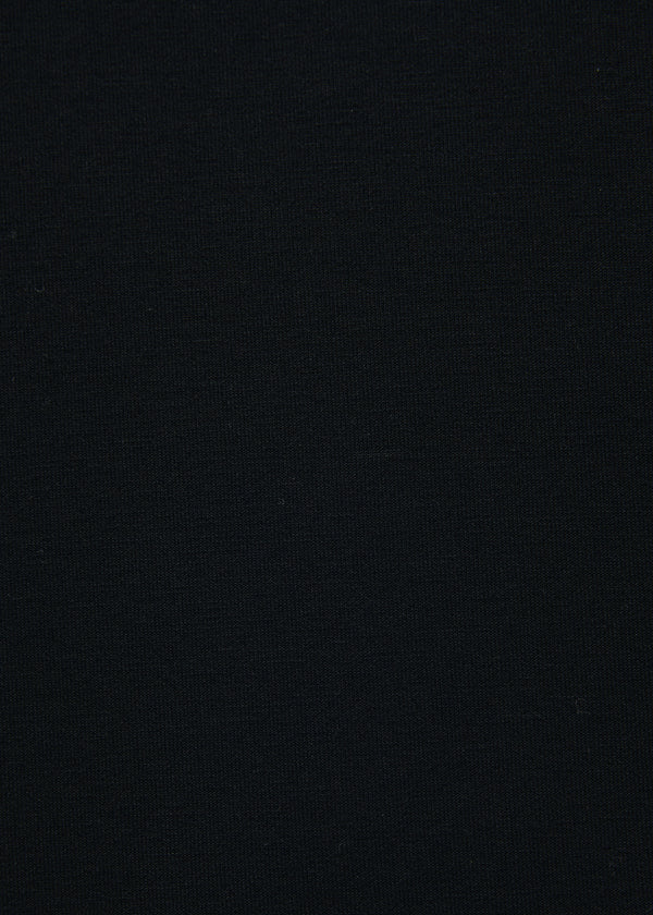 T-shirt noir asymétrique manches longues col rond - NOIR#couleur_NOIR
