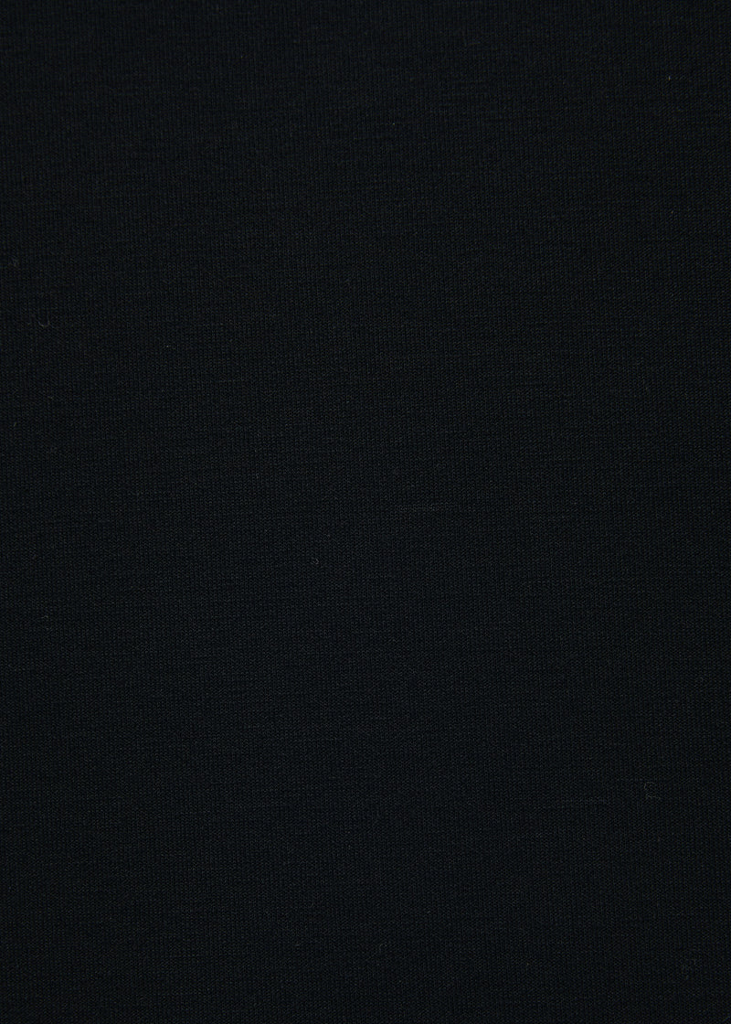 T-shirt noir asymétrique manches longues col rond - NOIR#couleur_NOIR