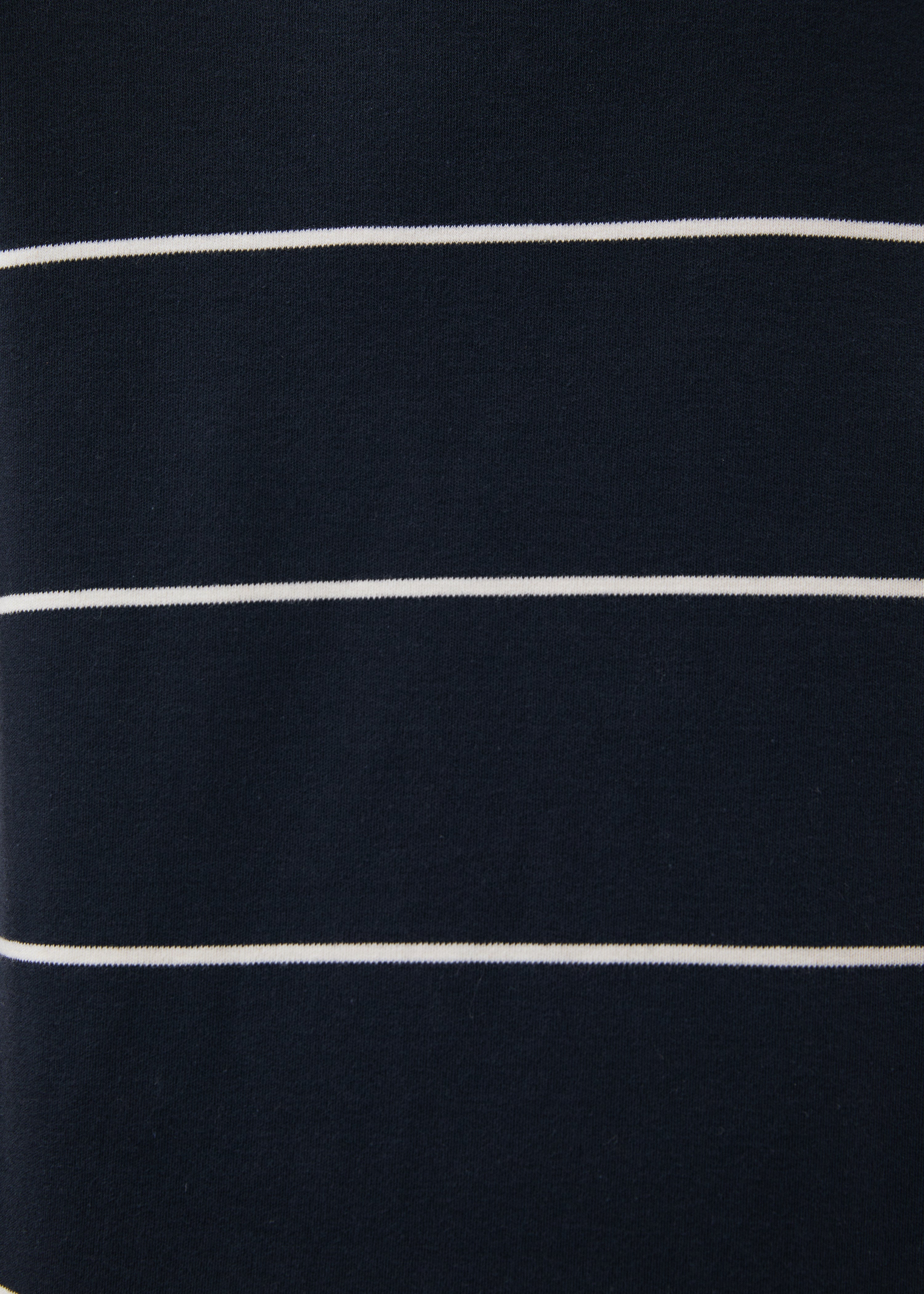 T-shirt blanc et bleu marine en jersey rayé manches longues - BLANC/MARINE#couleur_BLANC/MARINE