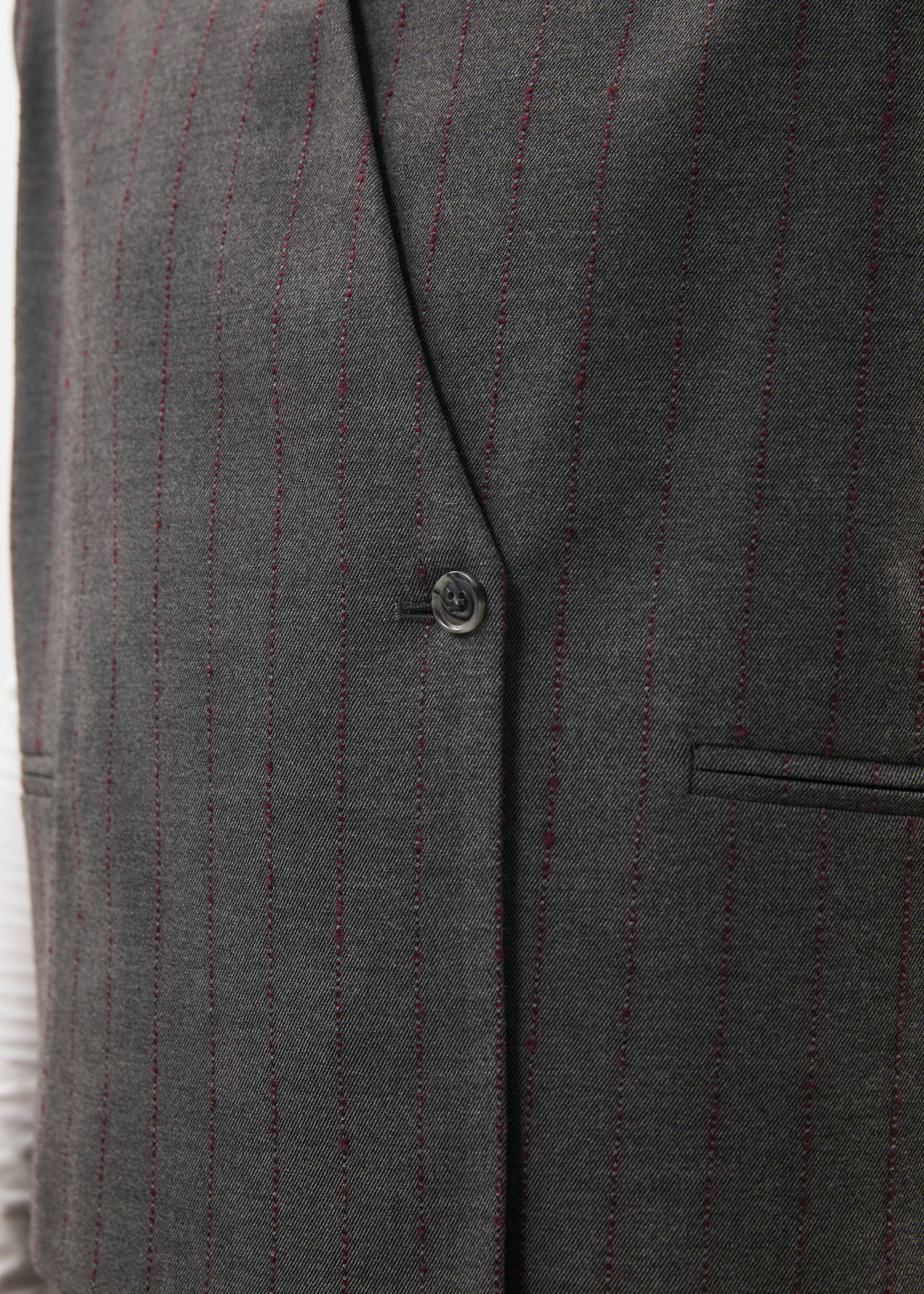 Veste sans manches gris et bordeaux en flanelle rayée - ANTHRACITE/BORDEAUX#couleur_ANTHRACITE/BORDEAUX