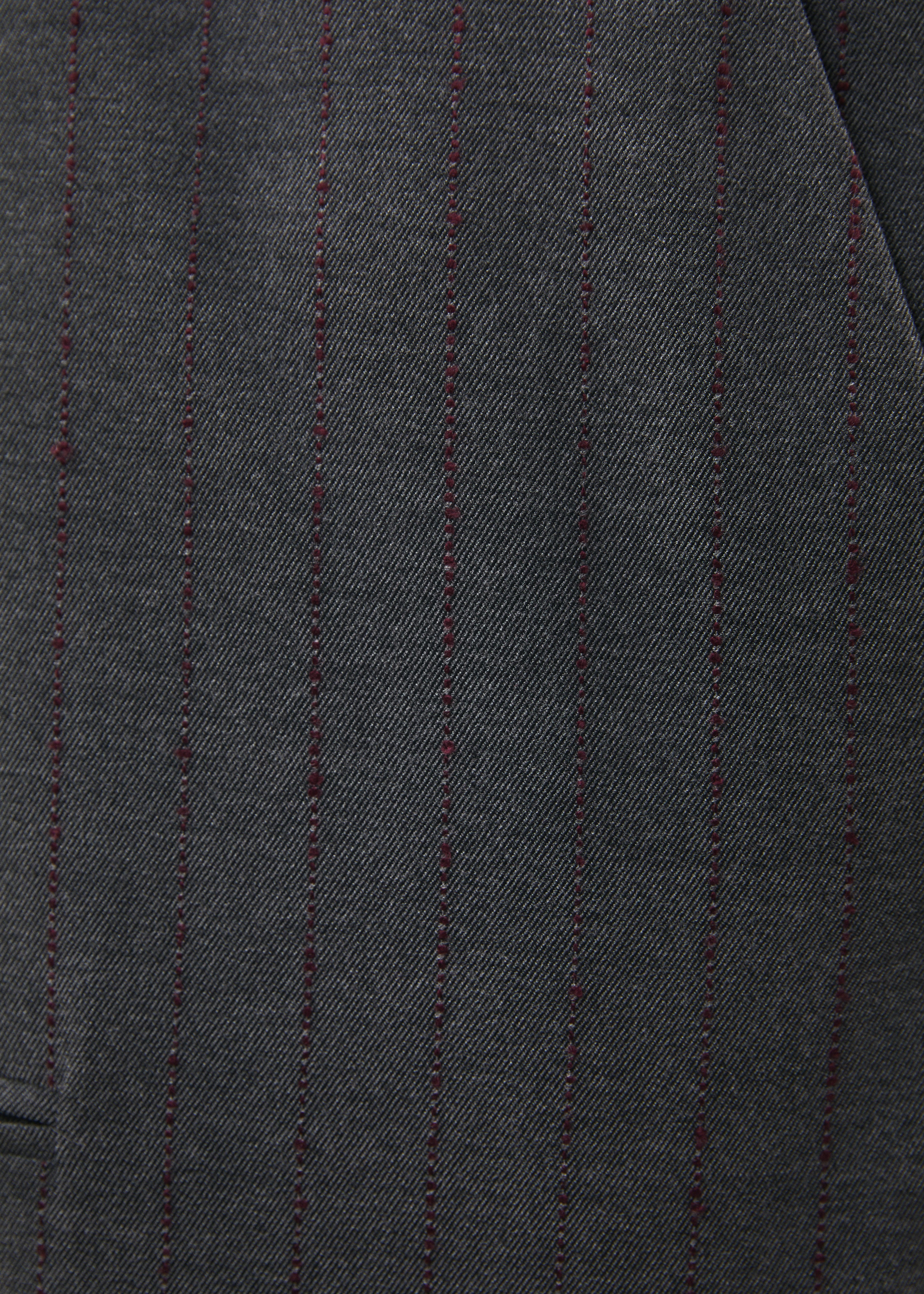 Veste sans manches gris et bordeaux en flanelle rayée - ANTHRACITE/BORDEAUX#couleur_ANTHRACITE/BORDEAUX
