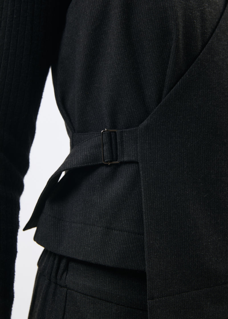 Gilet gris cache-cœur - ANTHRACITE#couleur_ANTHRACITE