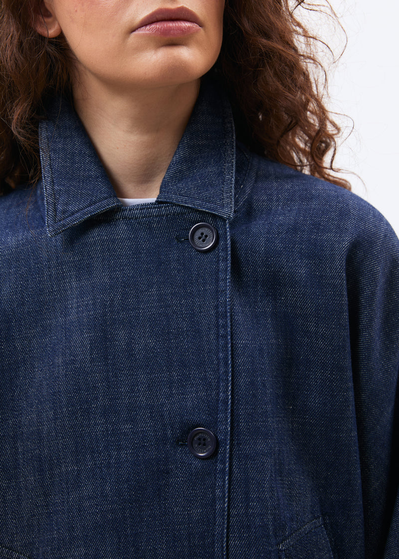 Blouson bleu foncé - Mistria - BLEU DENIM#couleur_BLEU DENIM
