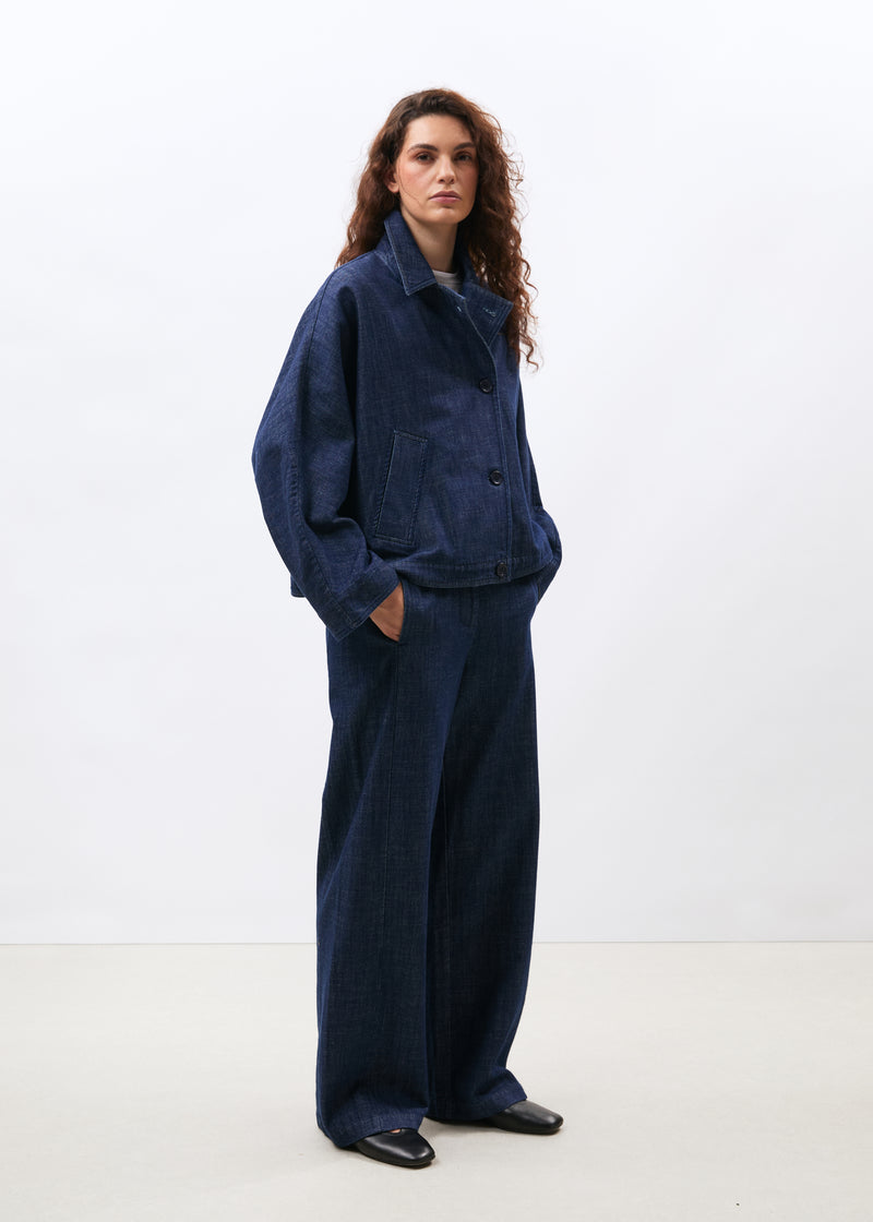 Blouson bleu foncé - Mistria - BLEU DENIM#couleur_BLEU DENIM